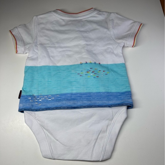 New Ted Baker Baby Boys Romper Textured Gift Summer Newborn 0-3 Mo Whale Ocean - Picture 10 of 11